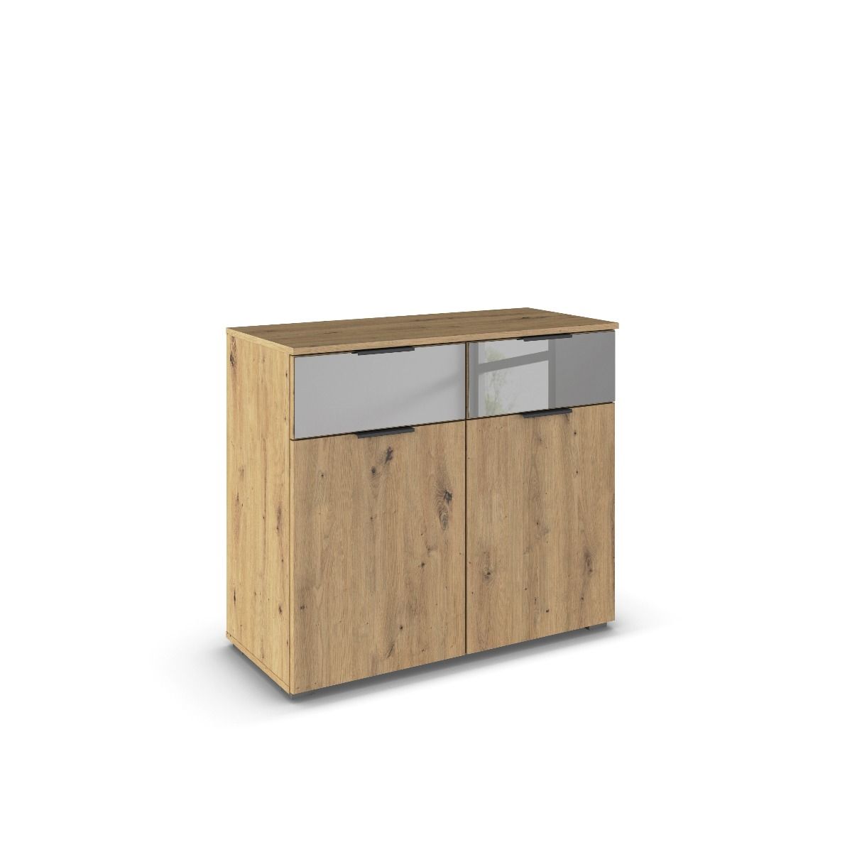 Oakwood Rauch Skyla Artisan Oak 4 Hinged Door Wardrobe with Full Grey Mirror Front