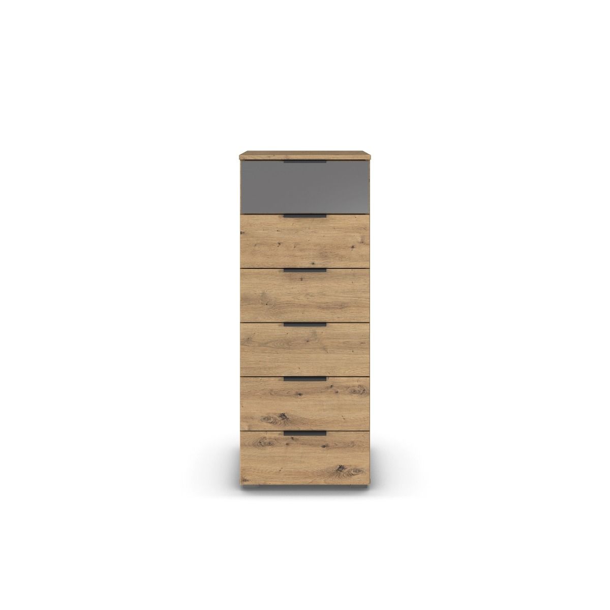 Oakwood Rauch Skyla Artisan Oak 4 Hinged Door Wardrobe with Full Grey Mirror Front