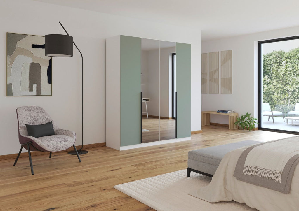 Oakwood Rauch Skyla Alpine White 5 Hinged Door Wardrobe with Glass Front