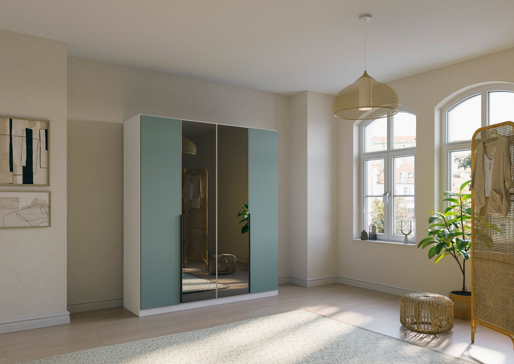 Oakwood Rauch Skyla Alpine White 5 Hinged Door Wardrobe with Glass Front