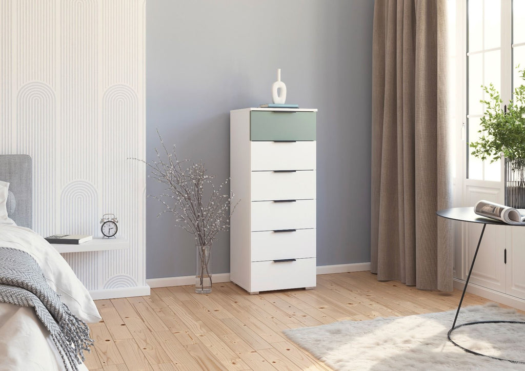 Oakwood Rauch Skyla Alpine White 5 Hinged Door Wardrobe with Glass Front