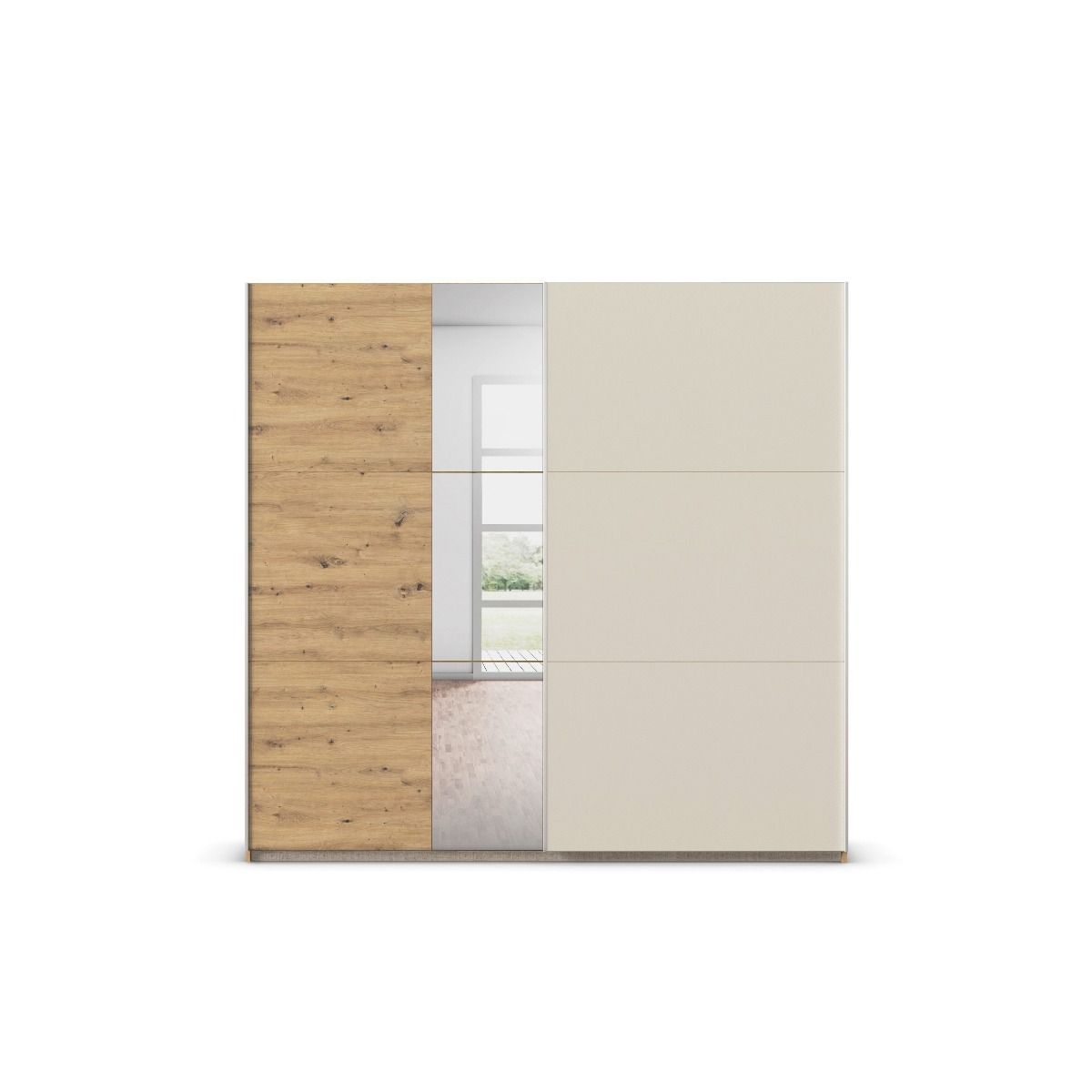 Oakwood Rauch Monza  2 door Sliding Wardrobe With Mirror Front
