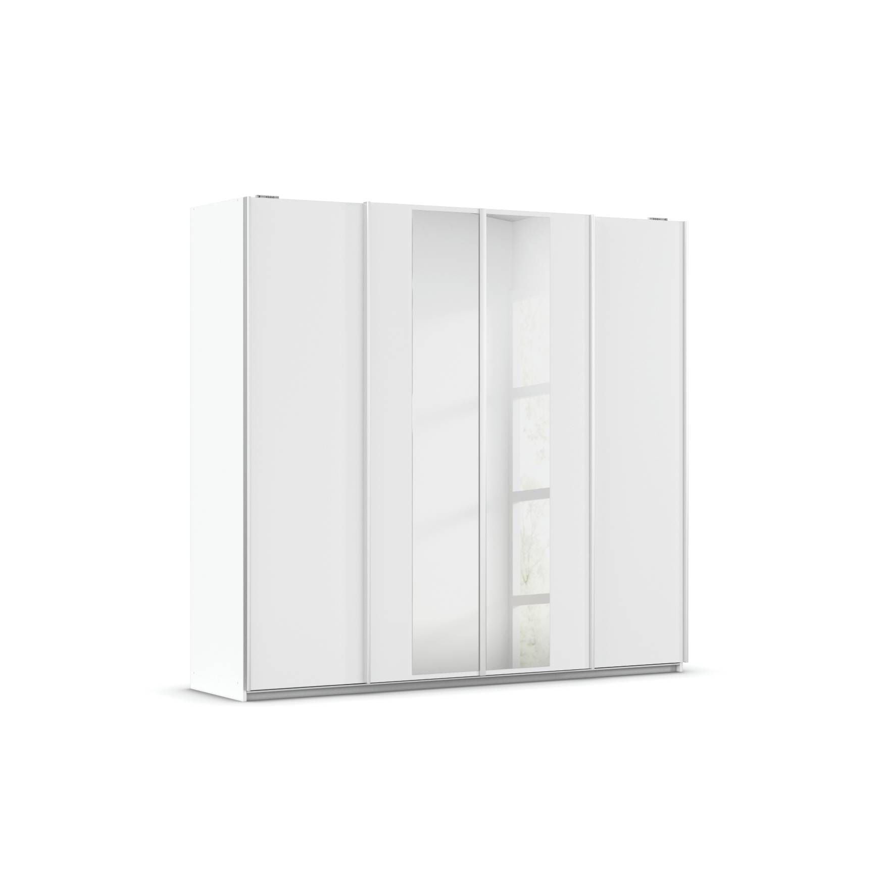 Oakwood Rauch Altera White 4 Door Sliding Wardrobe With Mirror