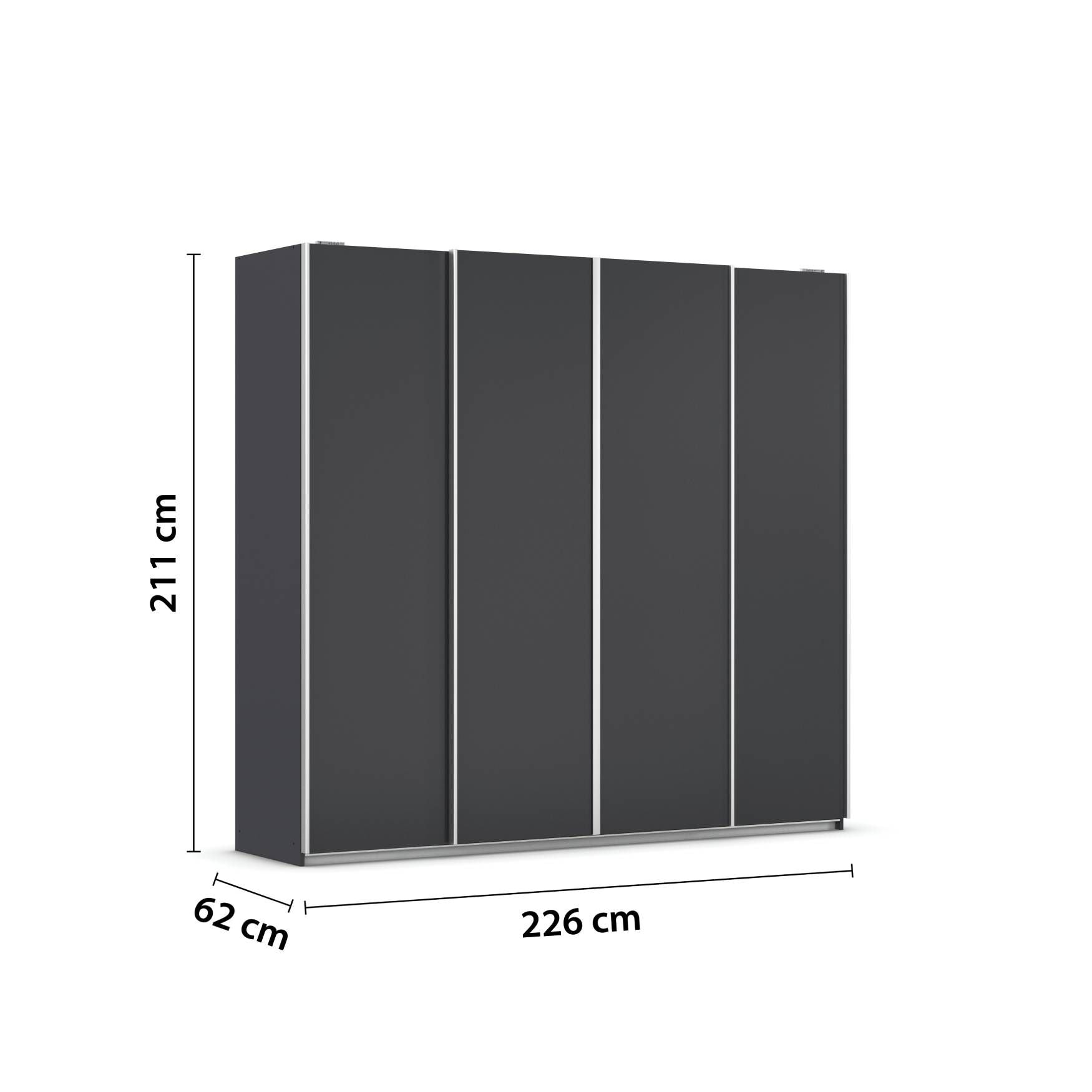 Oakwood Rauch Altera Metallic Grey 4 Door Sliding Wardrobe