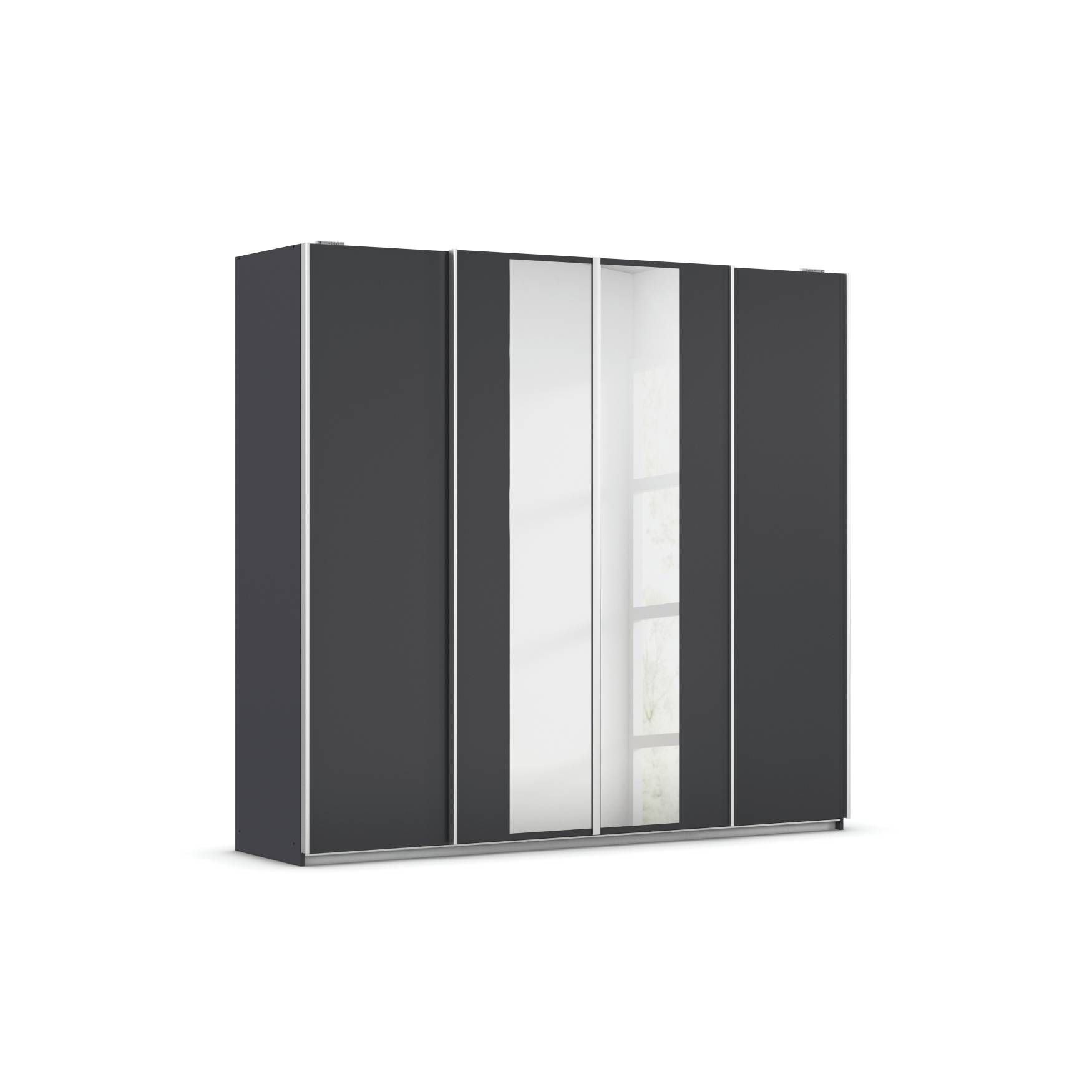 Oakwood Rauch Altera Metallic Grey 4 Door Sliding Wardrobe With Mirror