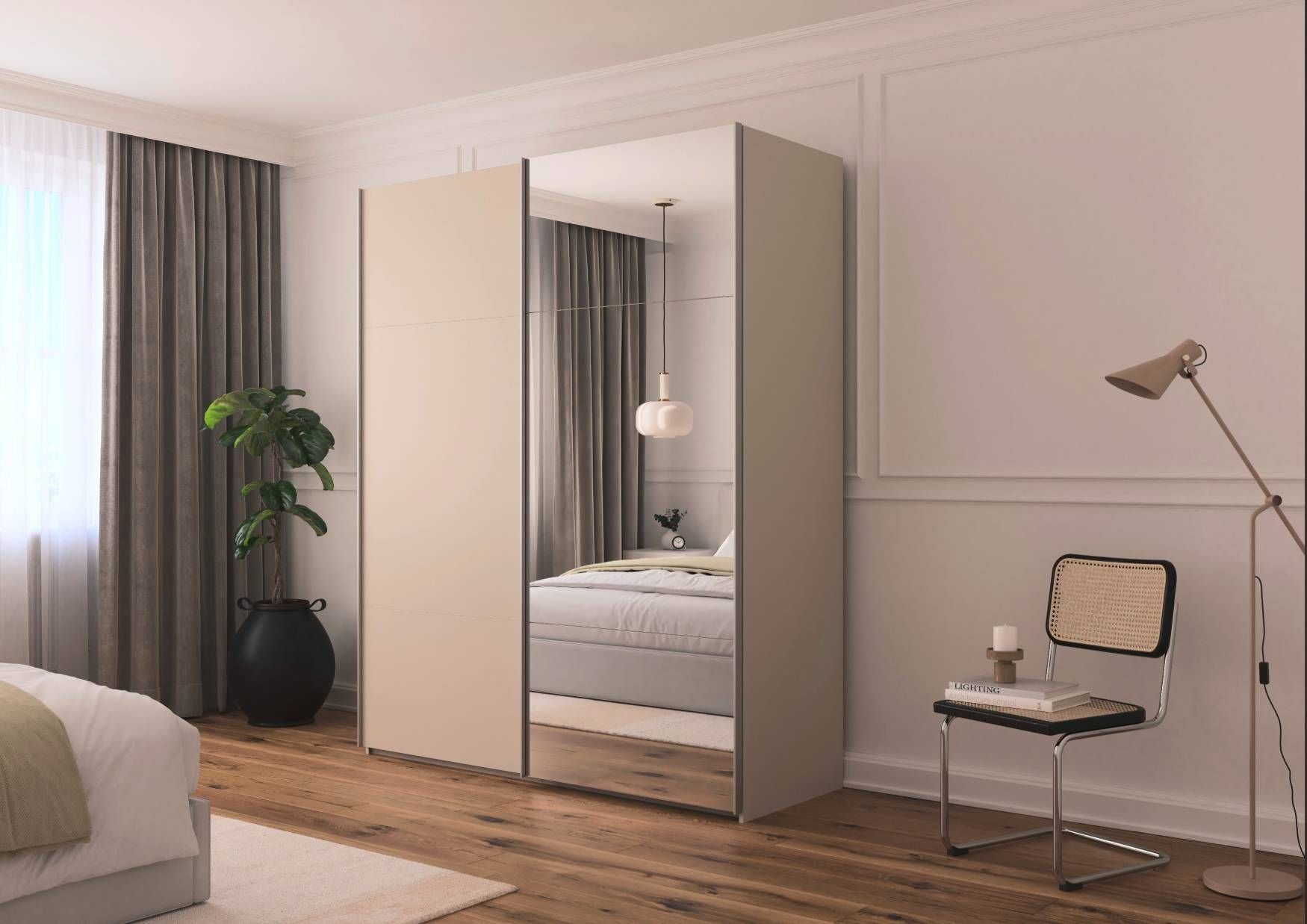 Oakwood Rauch Contido 2 Door Sliding Wardrobe With Mirror