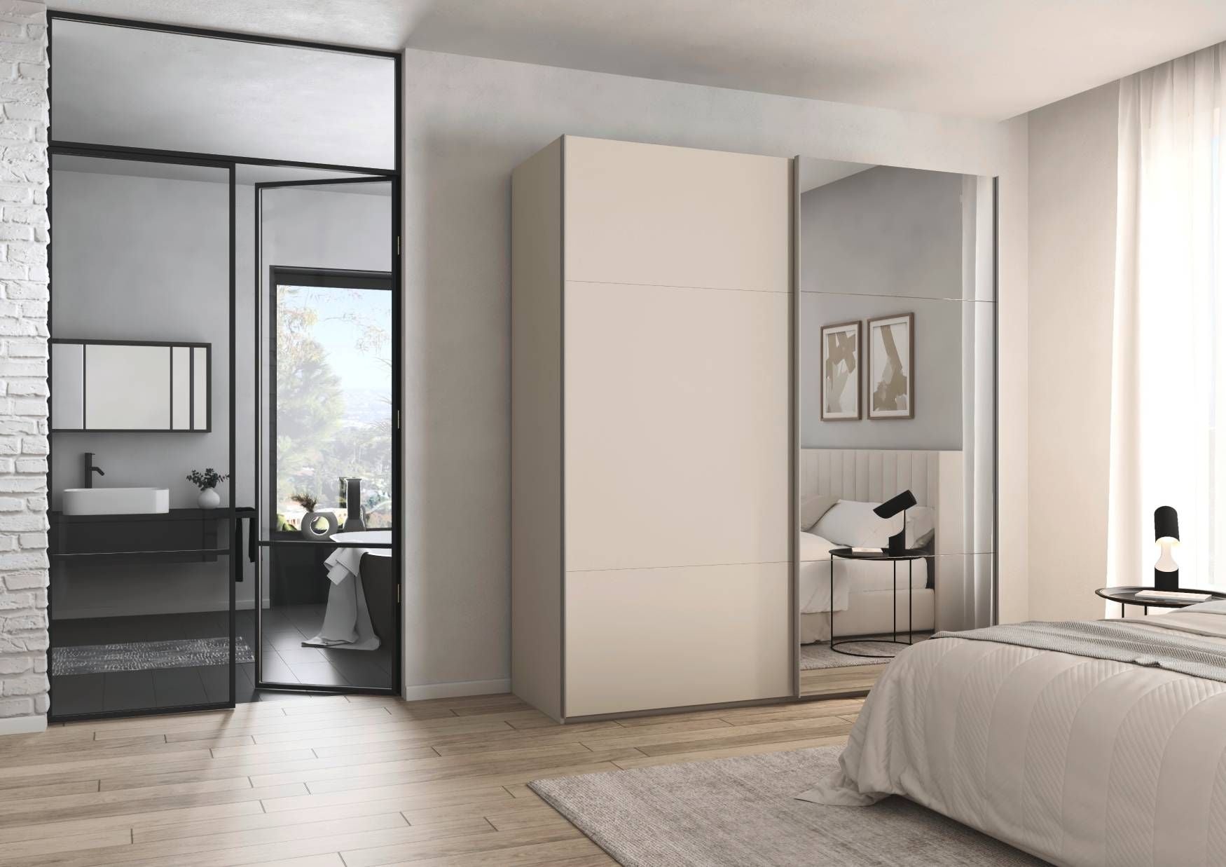 Oakwood Rauch Contido 2 Door Sliding Wardrobe With Mirror