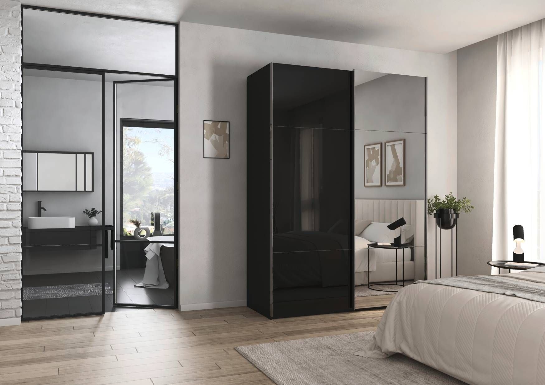 Oakwood Rauch Contido 2 Door Sliding Wardrobe With Mirror