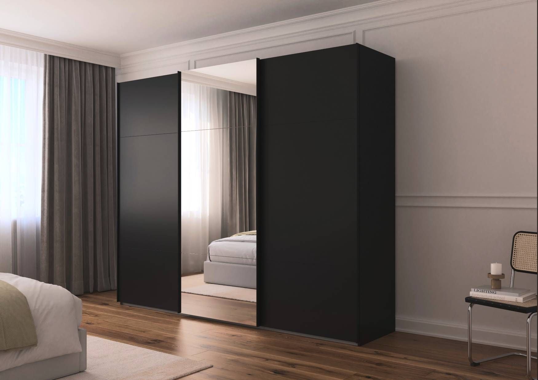 Oakwood Rauch Contido 3 Door Sliding Wardrobe With Mirror