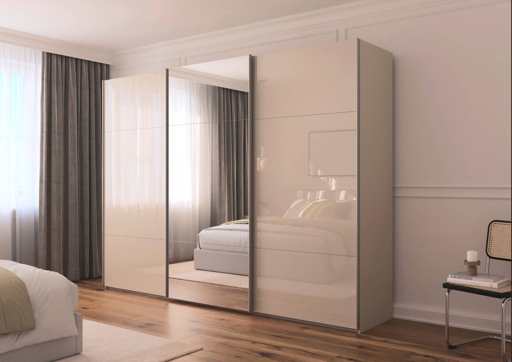 Oakwood Rauch Contido 3 Door Sliding Wardrobe With Mirror