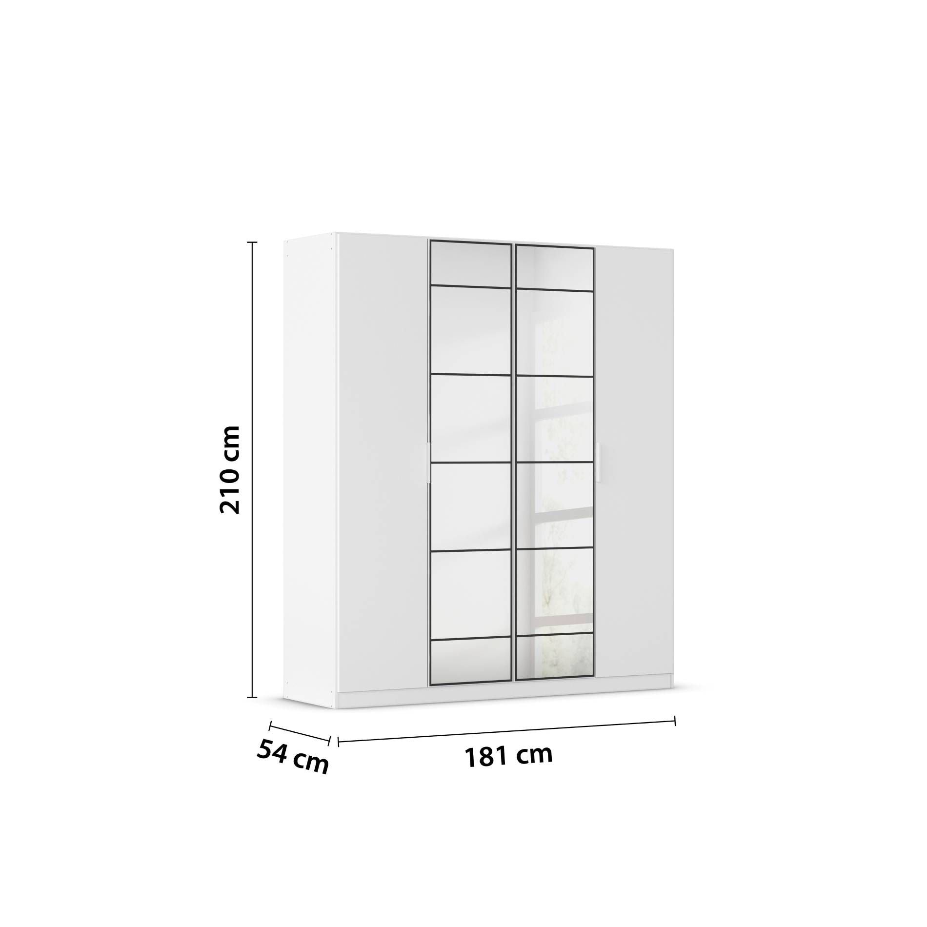 Oakwood Rauch Acero Alpine White Hinged Door Wardrobe