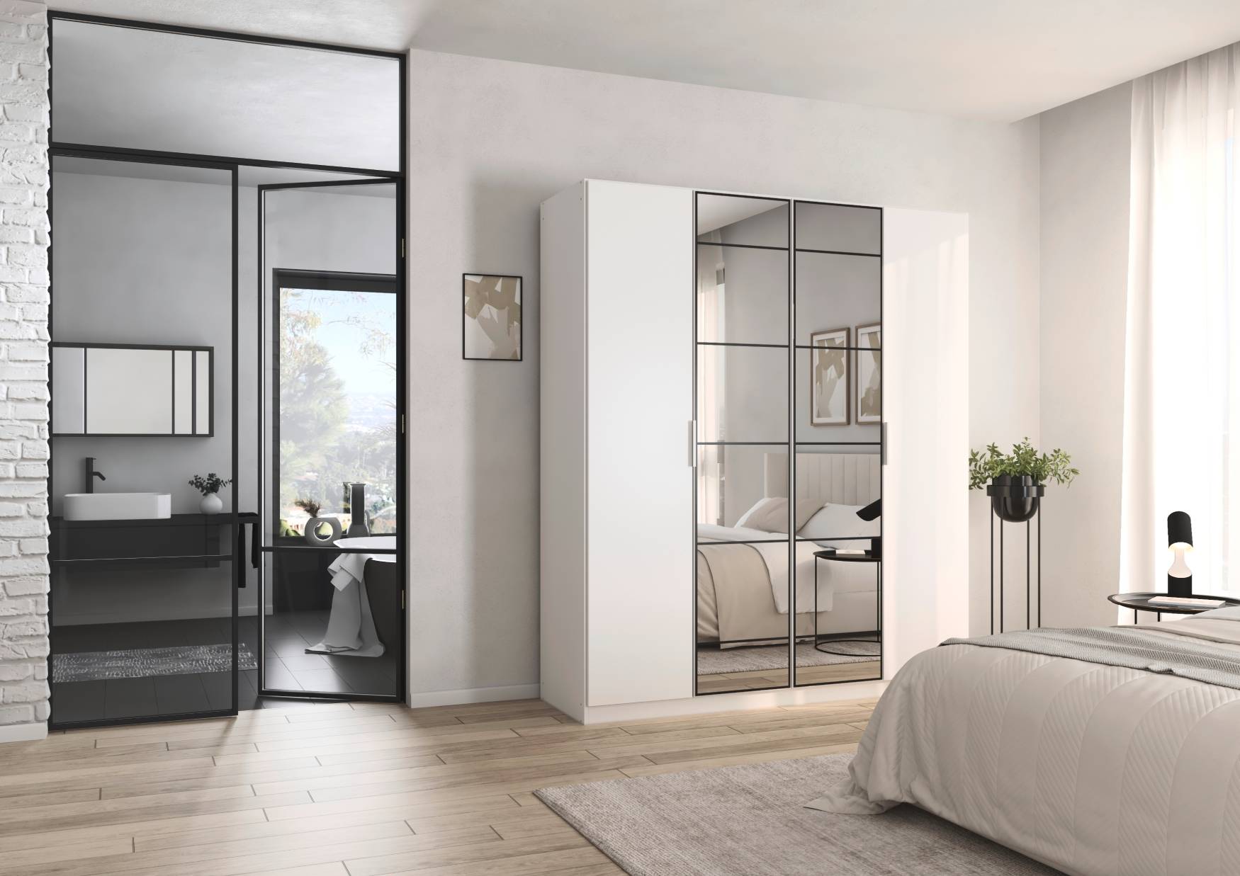 Oakwood Rauch Acero Alpine White Hinged Door Wardrobe