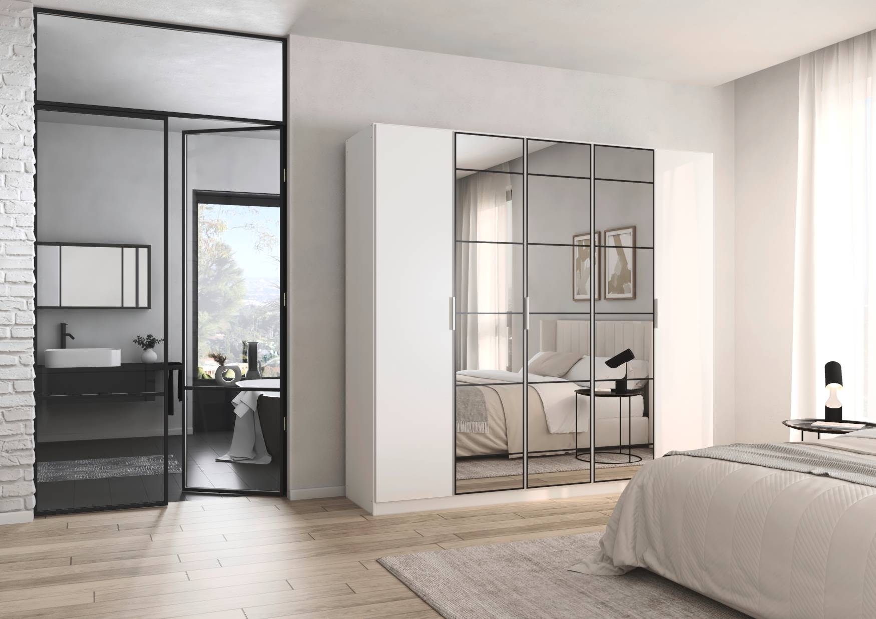 Oakwood Rauch Acero Alpine White Hinged Door Wardrobe