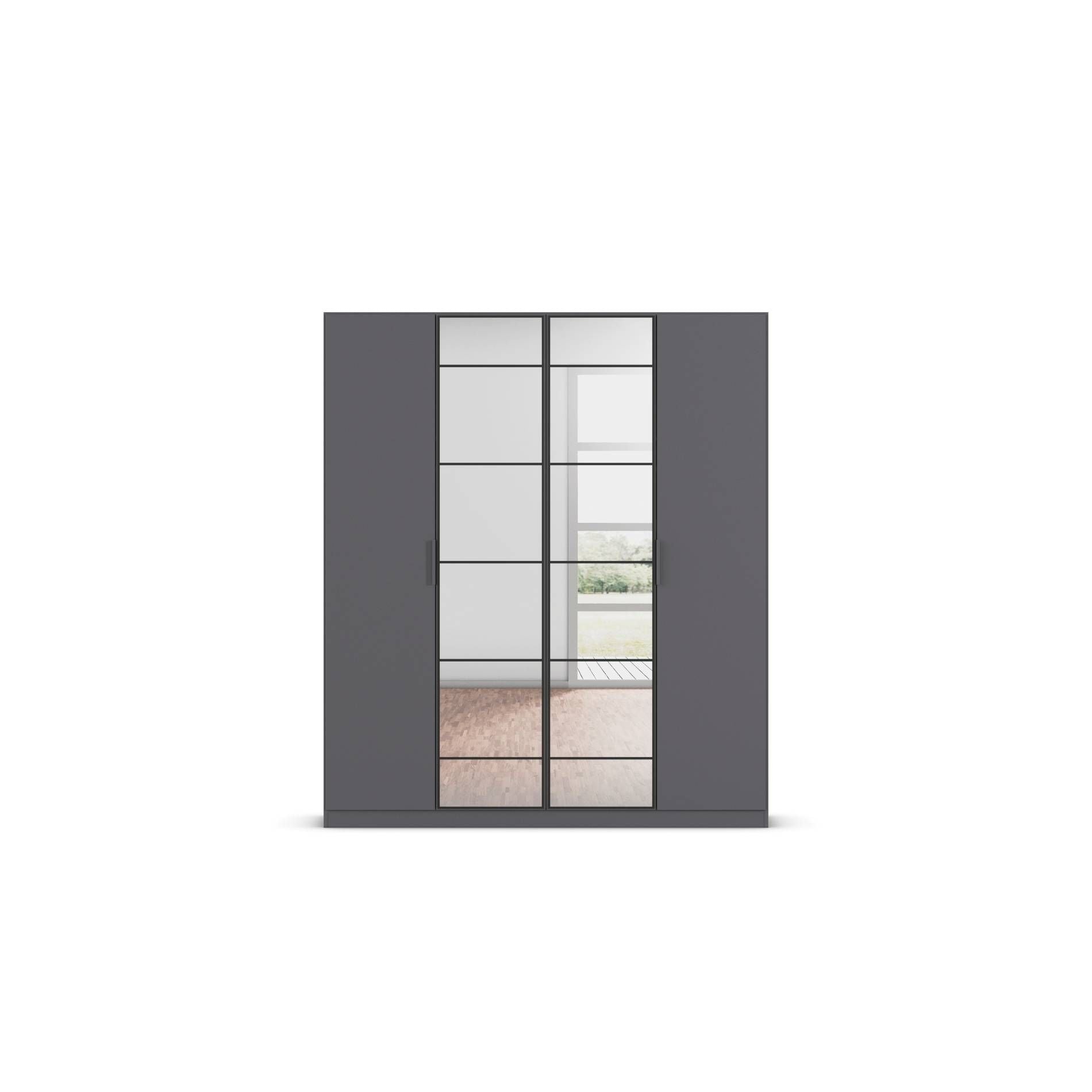 Oakwood Rauch Acero Metallic Grey Hinged Door Wardrobe
