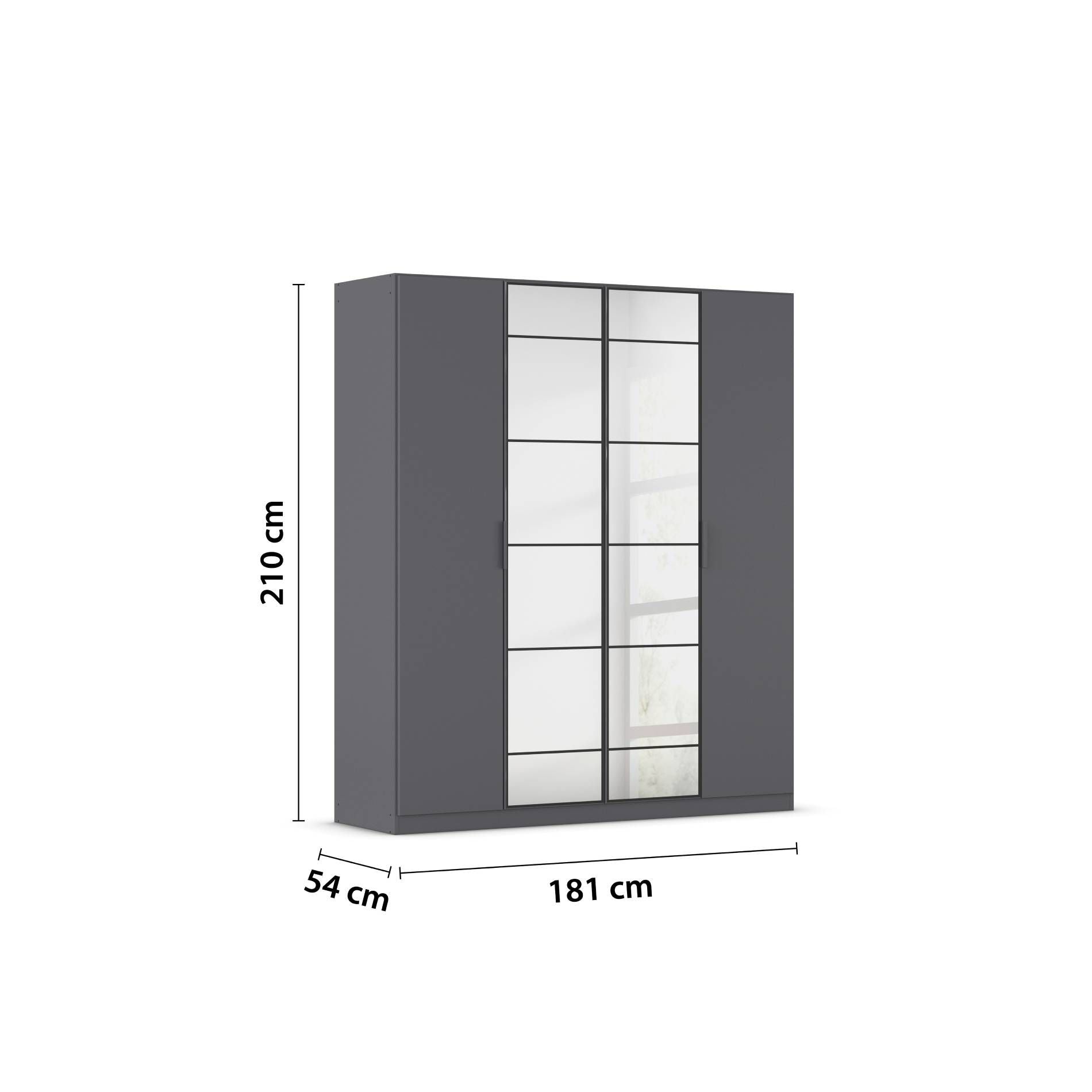Oakwood Rauch Acero Metallic Grey Hinged Door Wardrobe