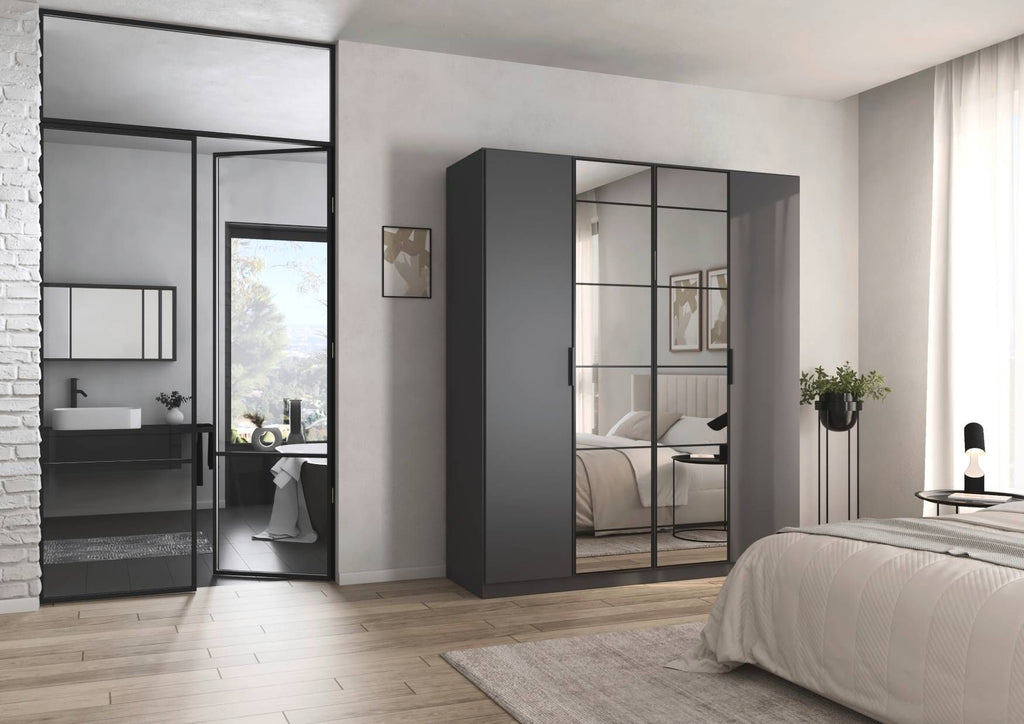 Oakwood Rauch Acero Metallic Grey Hinged Door Wardrobe