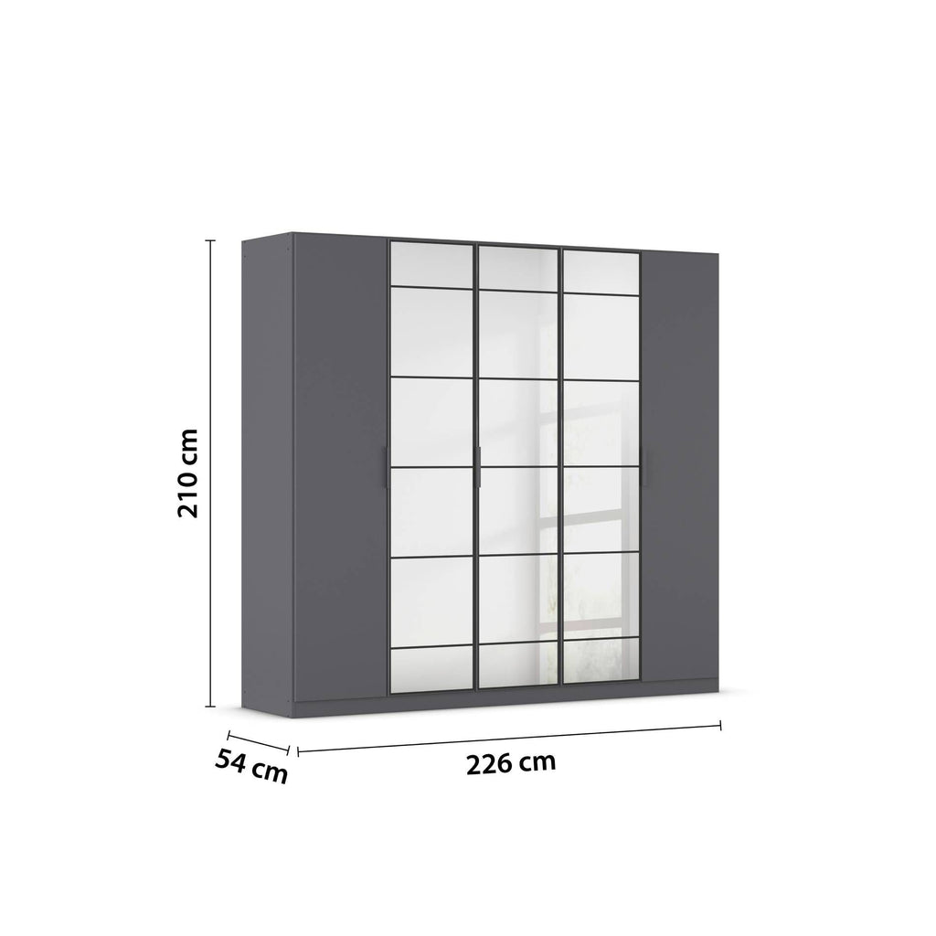 Oakwood Rauch Acero Metallic Grey Hinged Door Wardrobe