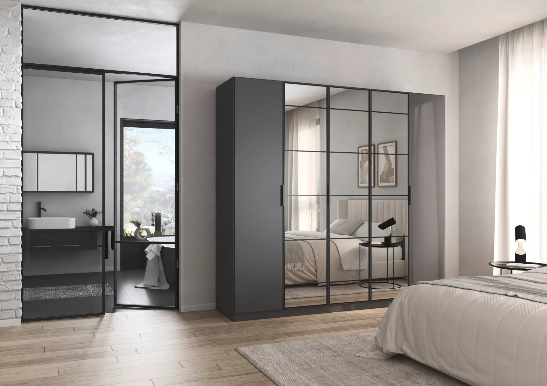 Oakwood Rauch Acero Metallic Grey Hinged Door Wardrobe