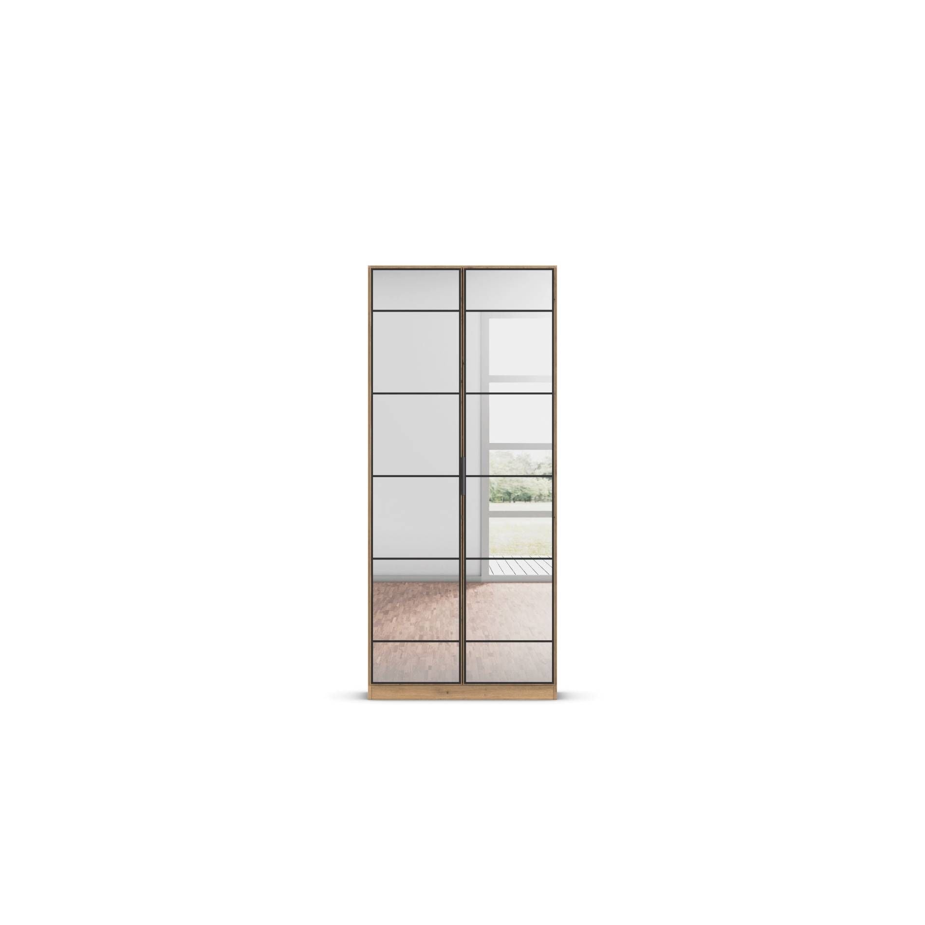 Oakwood Rauch Acero Artisan Oak Full Mirror Hinged Door Wardrobe