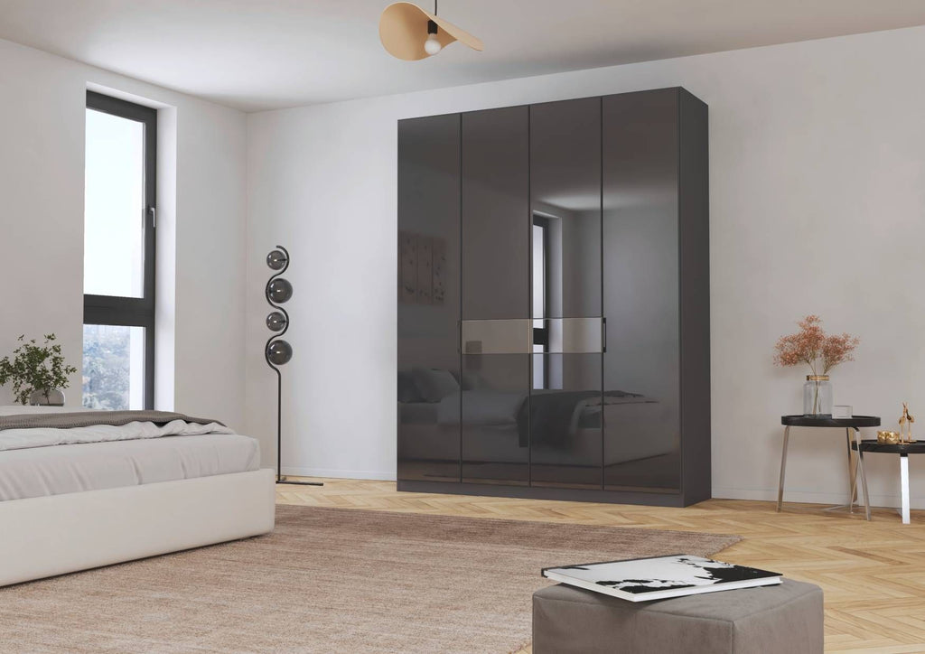 Oakwood Rauch Versity 4 Door Glass Hinged Wardrobe