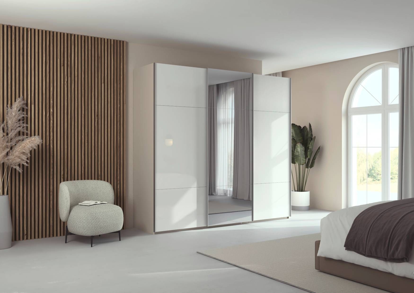 Oakwood Rauch Contido 3 Door Sliding Wardrobe With Mirror