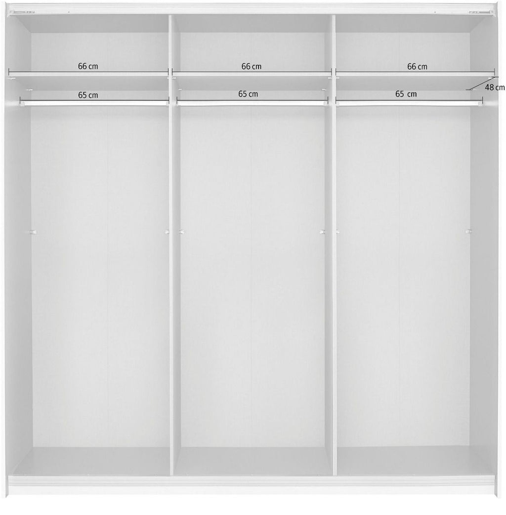 Oakwood Rauch Oracle White 3 Door Full Mirror Sliding Wardrobe 203CM