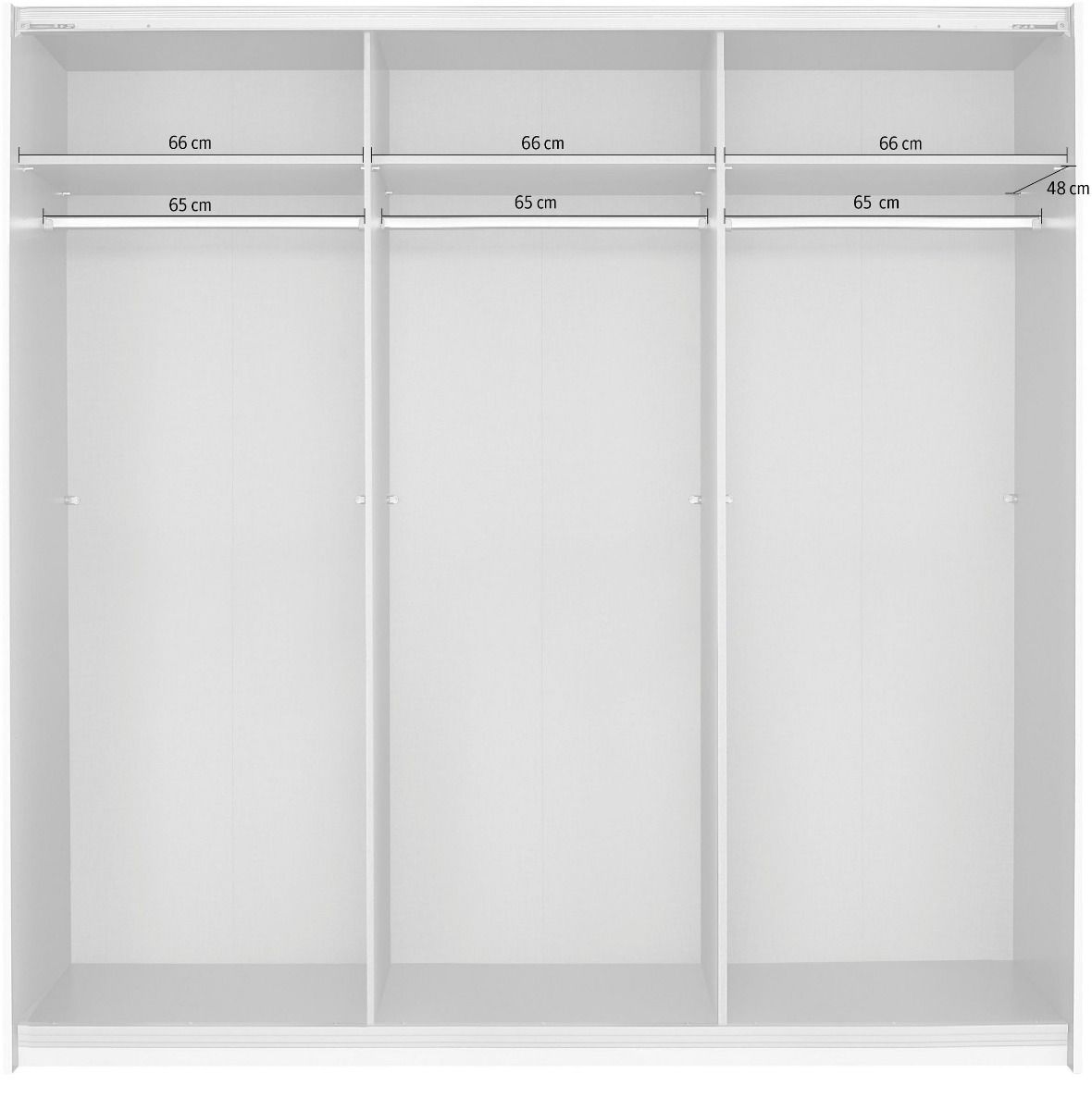 Oakwood Rauch Oracle Silk Grey 3 Door Full Mirror Sliding Wardrobe 203CM