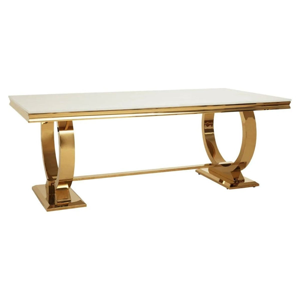 Oakwood Arianna 2.0M Gold Marble Dining Table