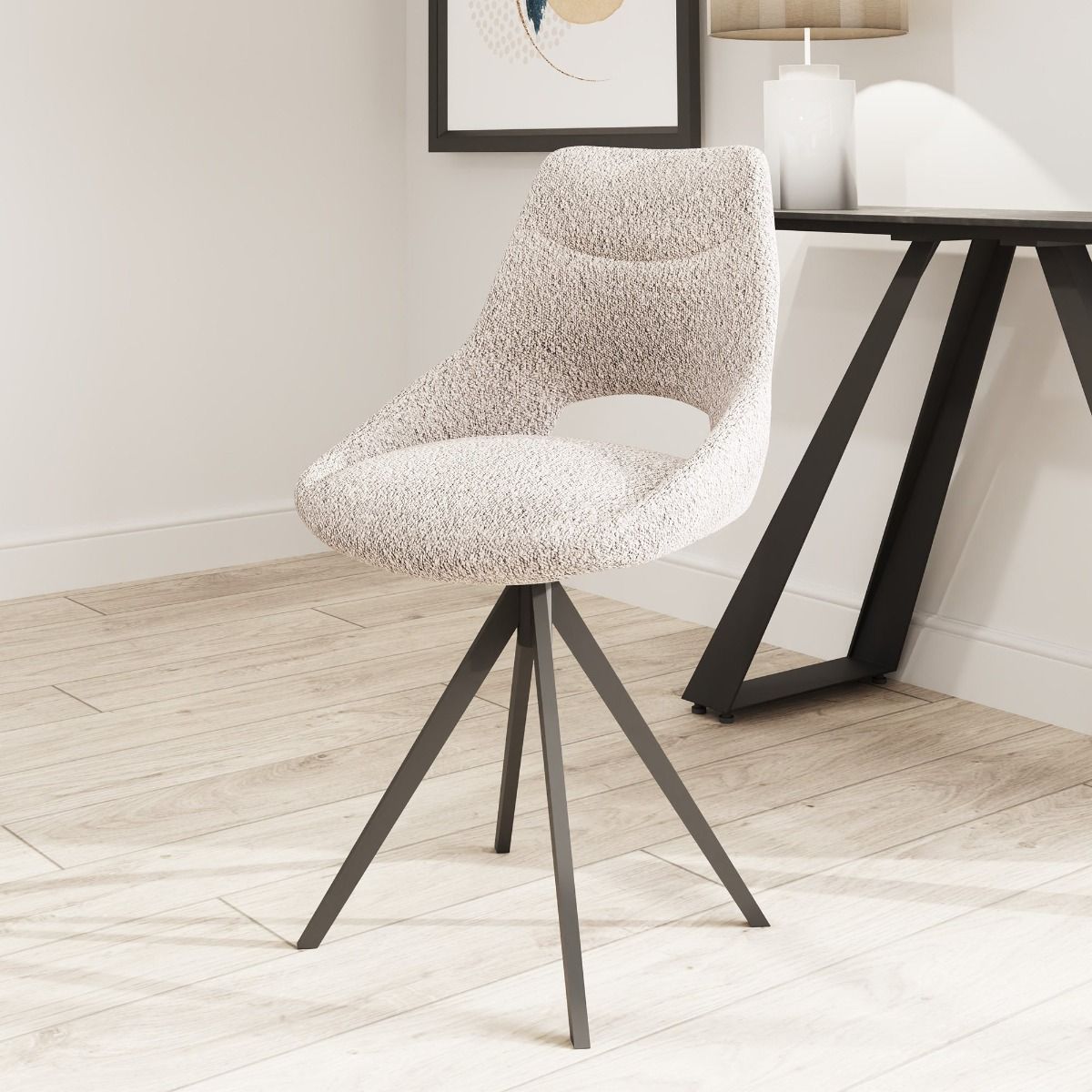 Oakwood Vida Living  Icarus 1600 - 2400 Extending Dining Table With Barefoot Dining Chairs