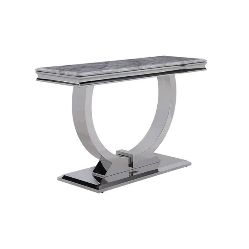 Oakwood Arianna Light Grey Marble Top Console Table
