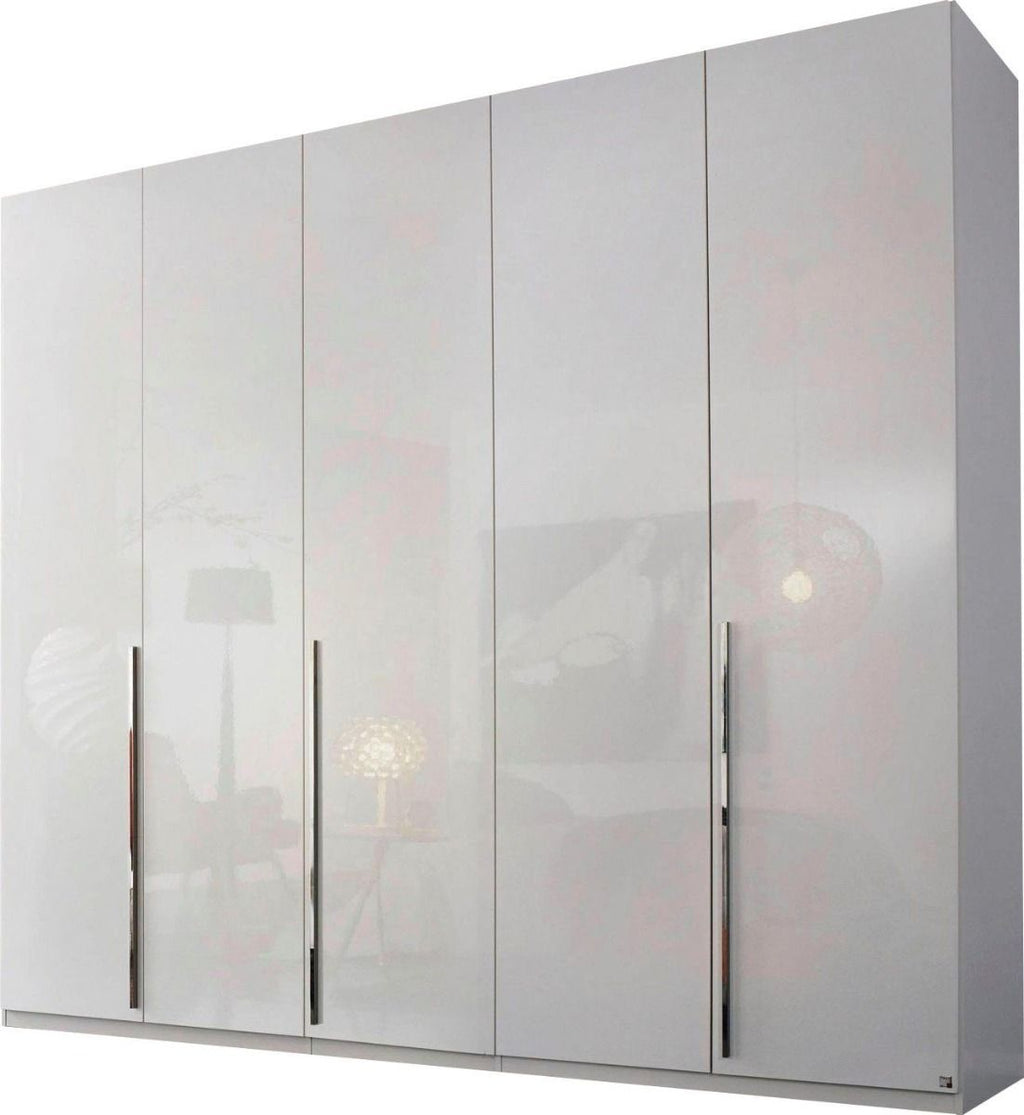 Oakwood Rauch Montclar 5 Door Hinged High Gloss White Wardrobe with Premium Interior