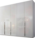 Oakwood Rauch Montclar 5 Door Hinged High Gloss White Wardrobe with Premium Interior