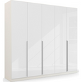 Oakwood Rauch White Glass Modern Quadra Spin 5 Door Hinged 226CM Wardrobe