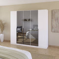 Oakwood Rauch Skyla Alpine White 5 Hinged Door Wardrobe with Glass Front