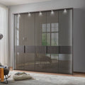 Oakwood Wiemann Ventura  5 Hinged Doors Wardrobe In Havana Glass