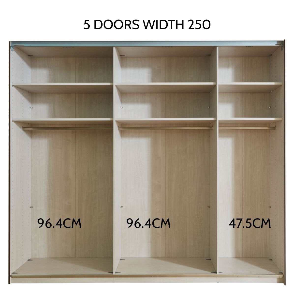 Oakwood Wiemann Cambridge 4 Hinged Door Wardrobe with Mirror