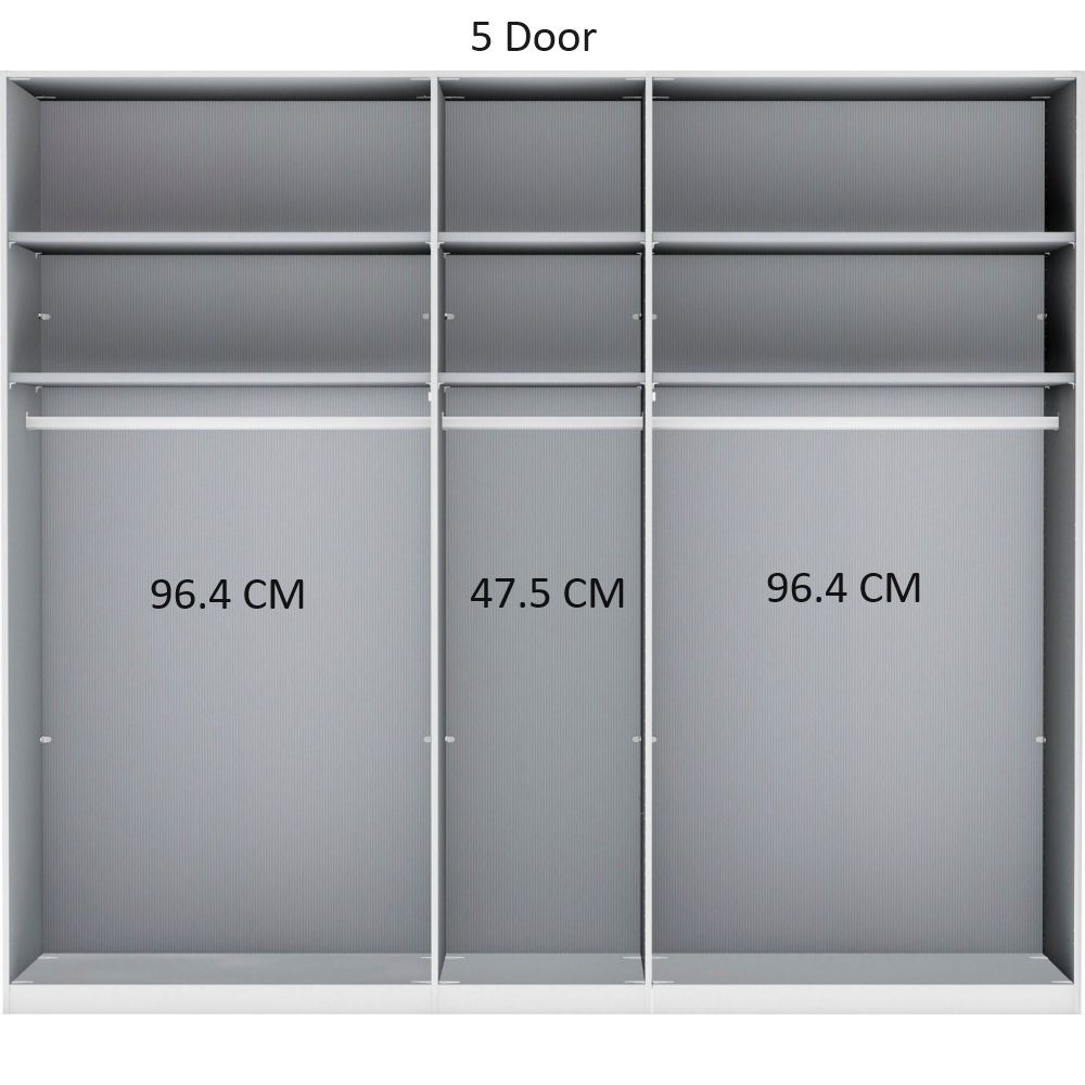 Oakwood Wiemann Lagos Graphite With Bianco Oak Front 4 Hinged Door Wardrobe