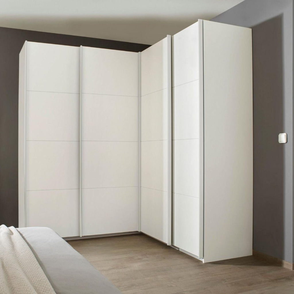 Oakwood Rauch Luma 181cm 4 Door Corner Sliding Wardrobe with 4 Decor Doors