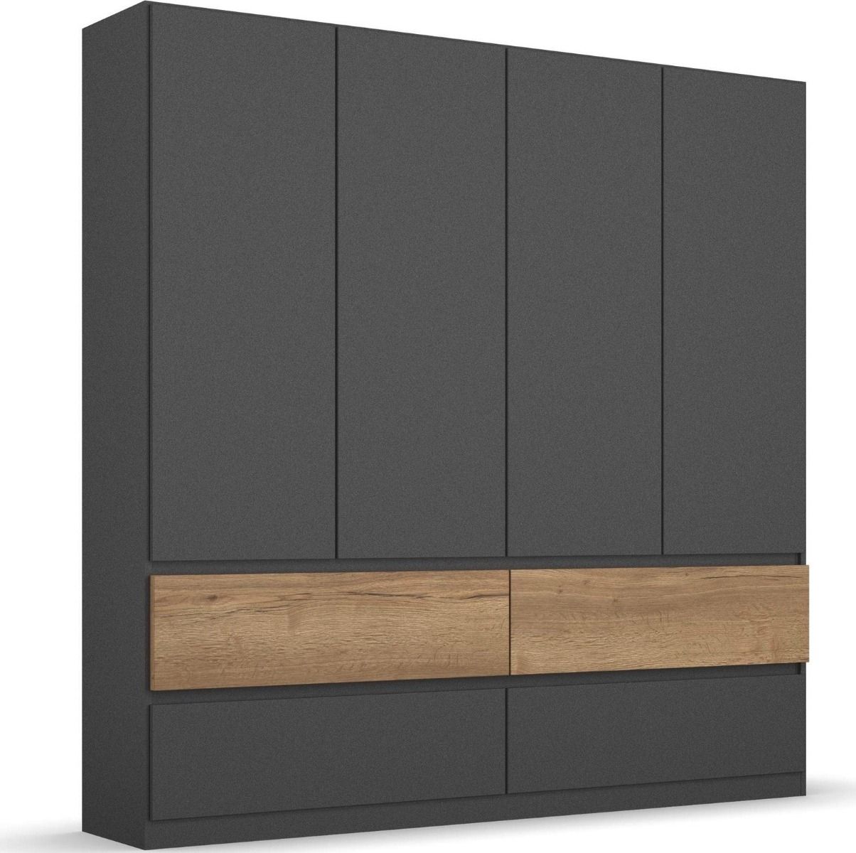 Oakwood Rauch Winnipeg Metallic Grey 4 Door 4 Drawer Wardrobe