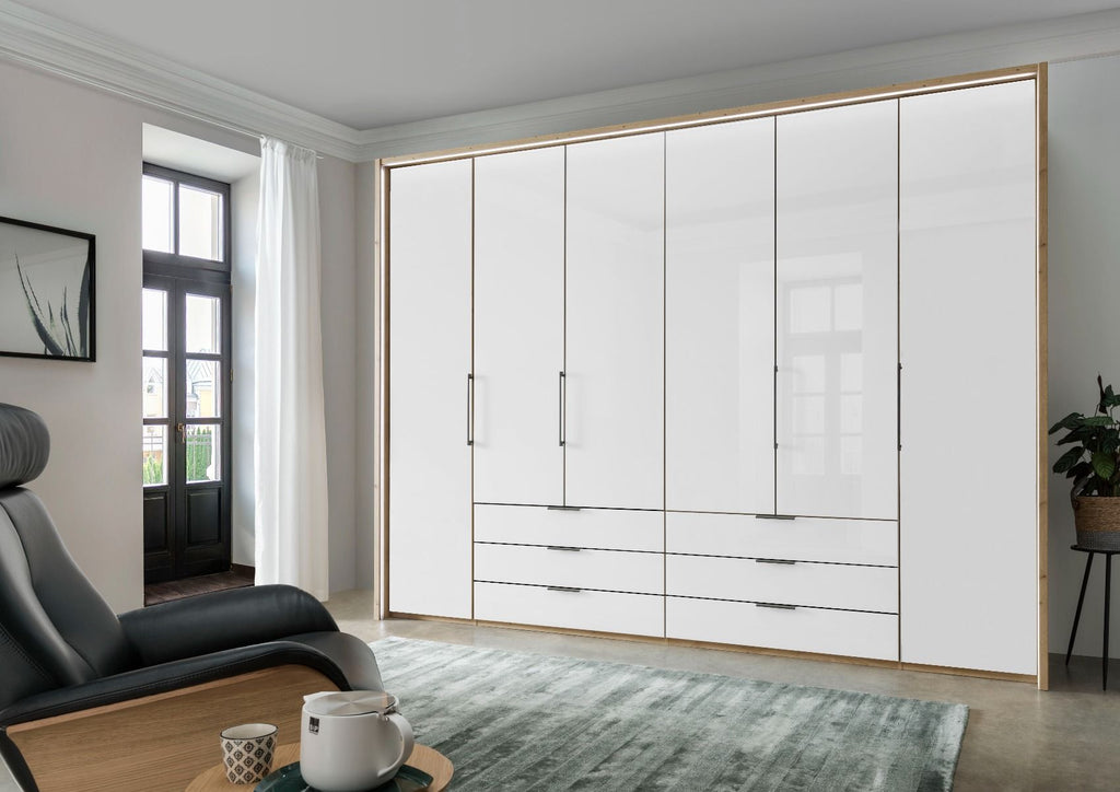 Oakwood Wiemann Monaco 1000 Combi 6 Hinged Door Glass Front Wardrobe