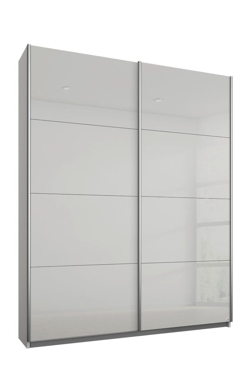 Oakwood Rauch Quadra Silk Grey Glass 2 Gliding Door Wardrobe