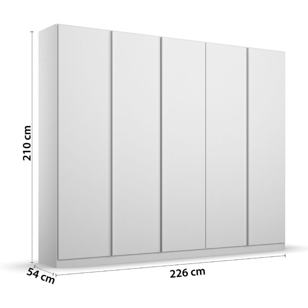 Oakwood Rauch Monostar White 5 Door Hinged Wardrobe W226CM