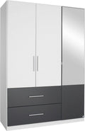 Oakwood Rauch Alvor 3 Door Alpine White Combi Mirrored Wardrobe