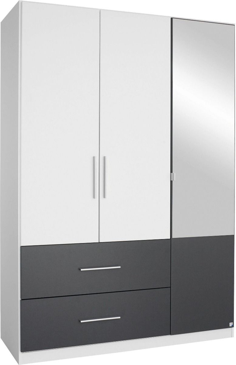 Oakwood Rauch Alvor 3 Door Alpine White Combi Mirrored Wardrobe