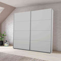 Oakwood Rauch Quadra Silk Grey Glass 2 Gliding Door Wardrobe