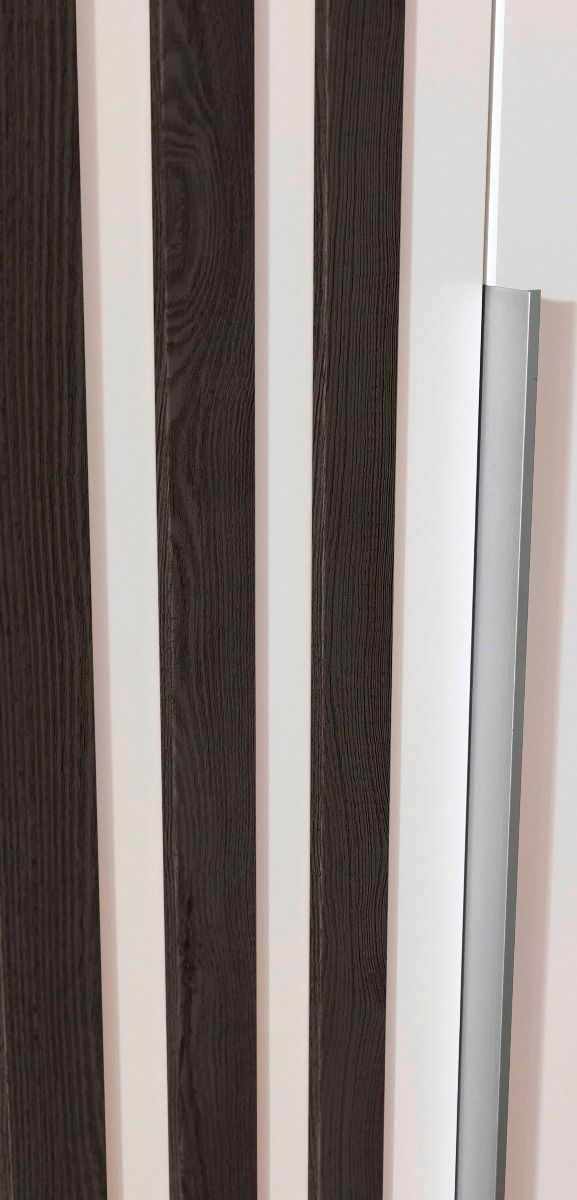 Oakwood Rauch Lamella White Hinged Door Wardrobe With Mirror
