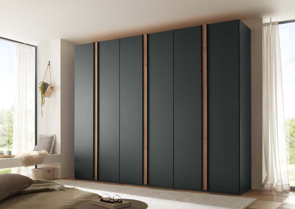 Oakwood Wiemann Lagos Graphite With Bianco Oak Front Hinged Door Wardrobe