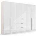 Oakwood Rauch White Glass  Modern Quadra Spin 6 Door Combi 271CM Wardrobe