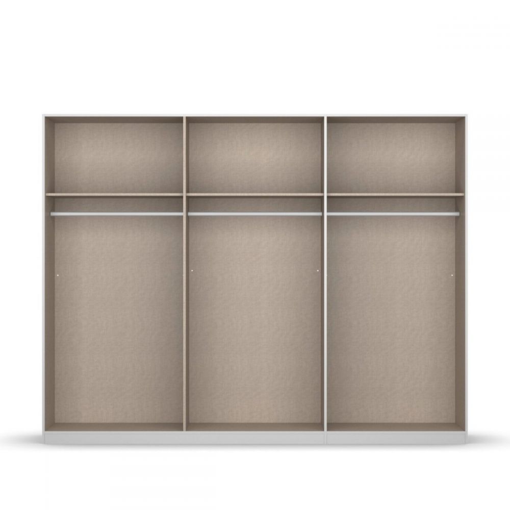 Oakwood Rauch Skyla Metallic Grey 6 Hinged Door Wardrobe with Grey Mirror Front