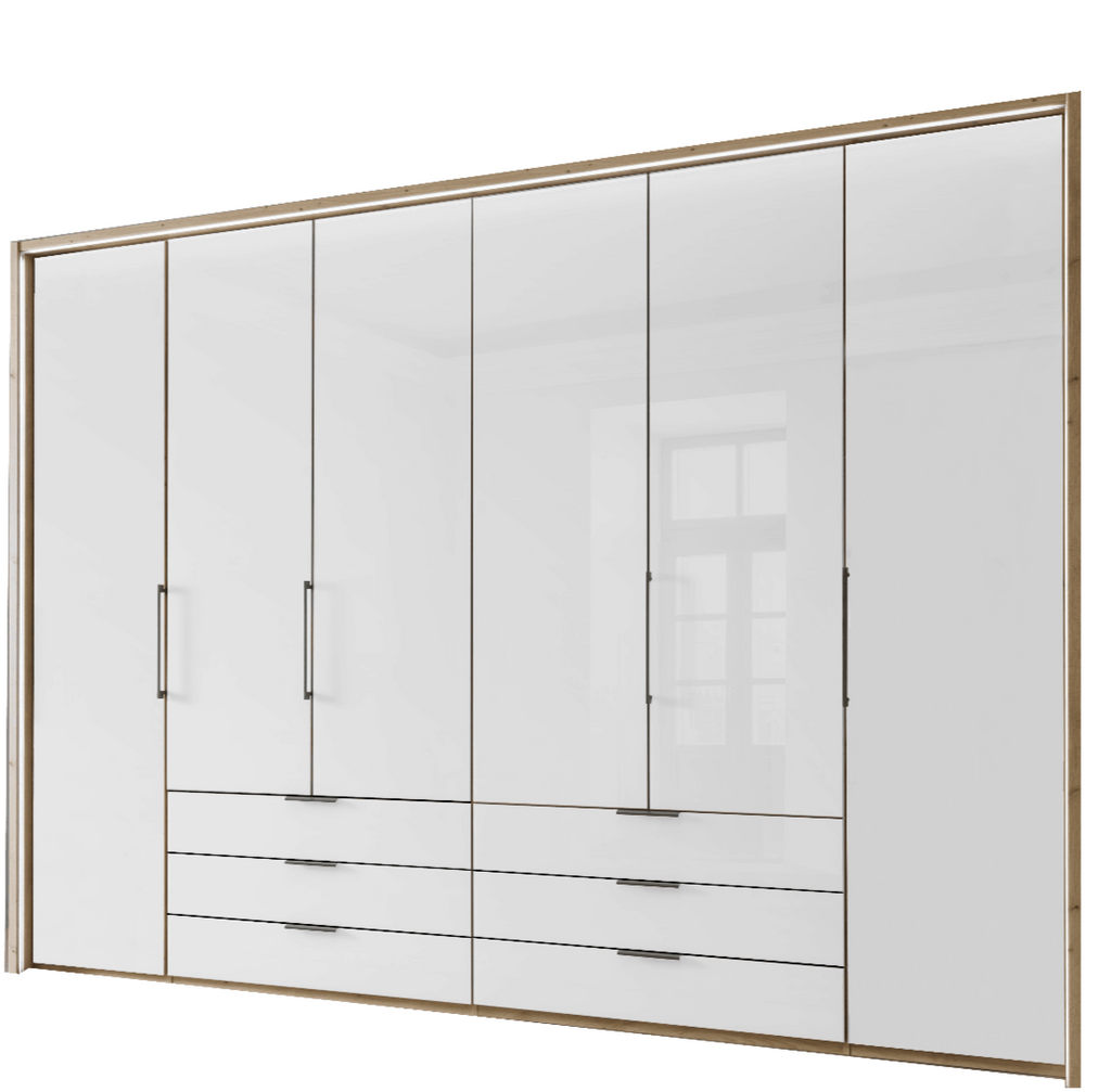 Oakwood Wiemann Monaco 1000 Combi 6 Hinged Door Glass Front Wardrobe